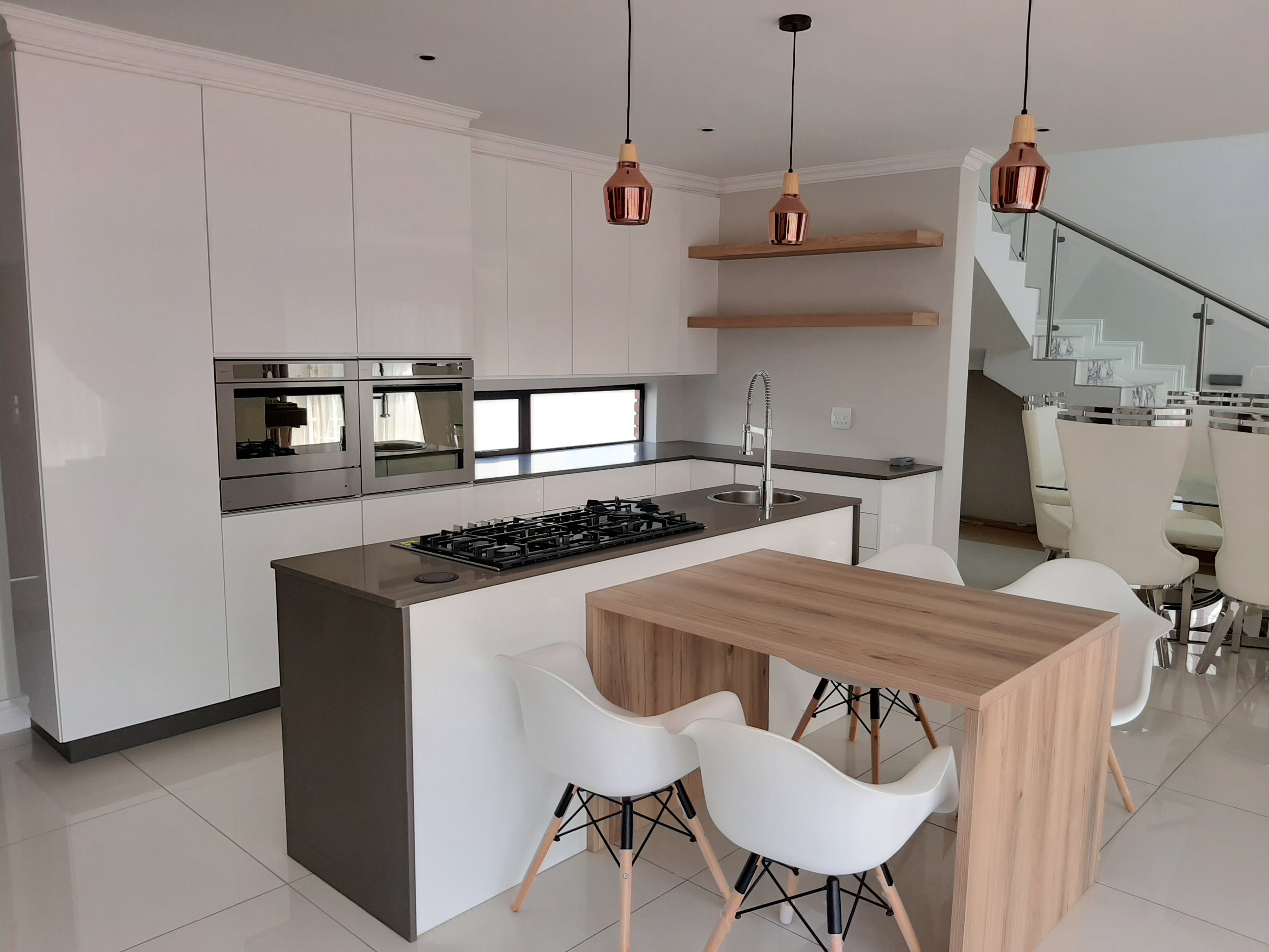Modern kitchen with custom cupboards